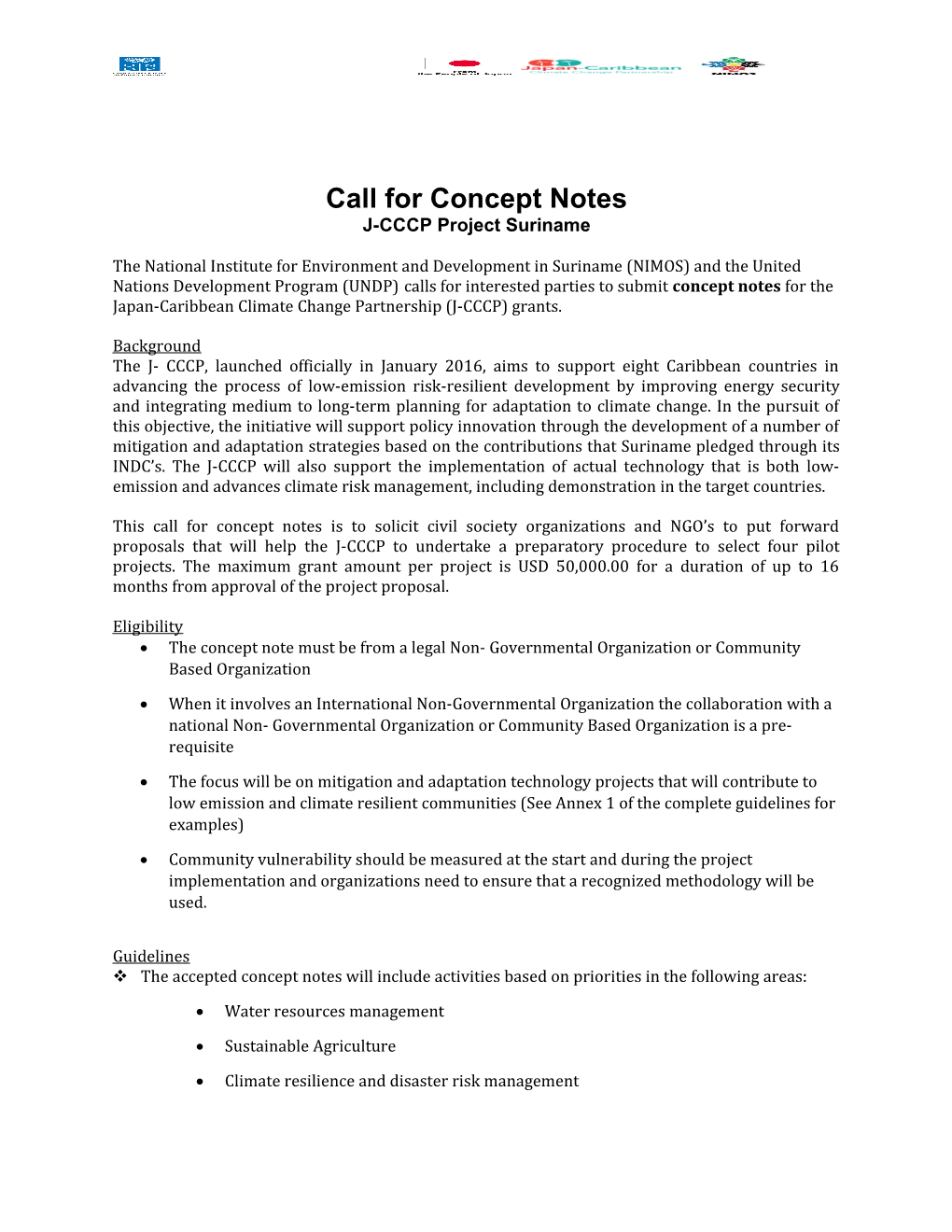 Call for Concept Notes
