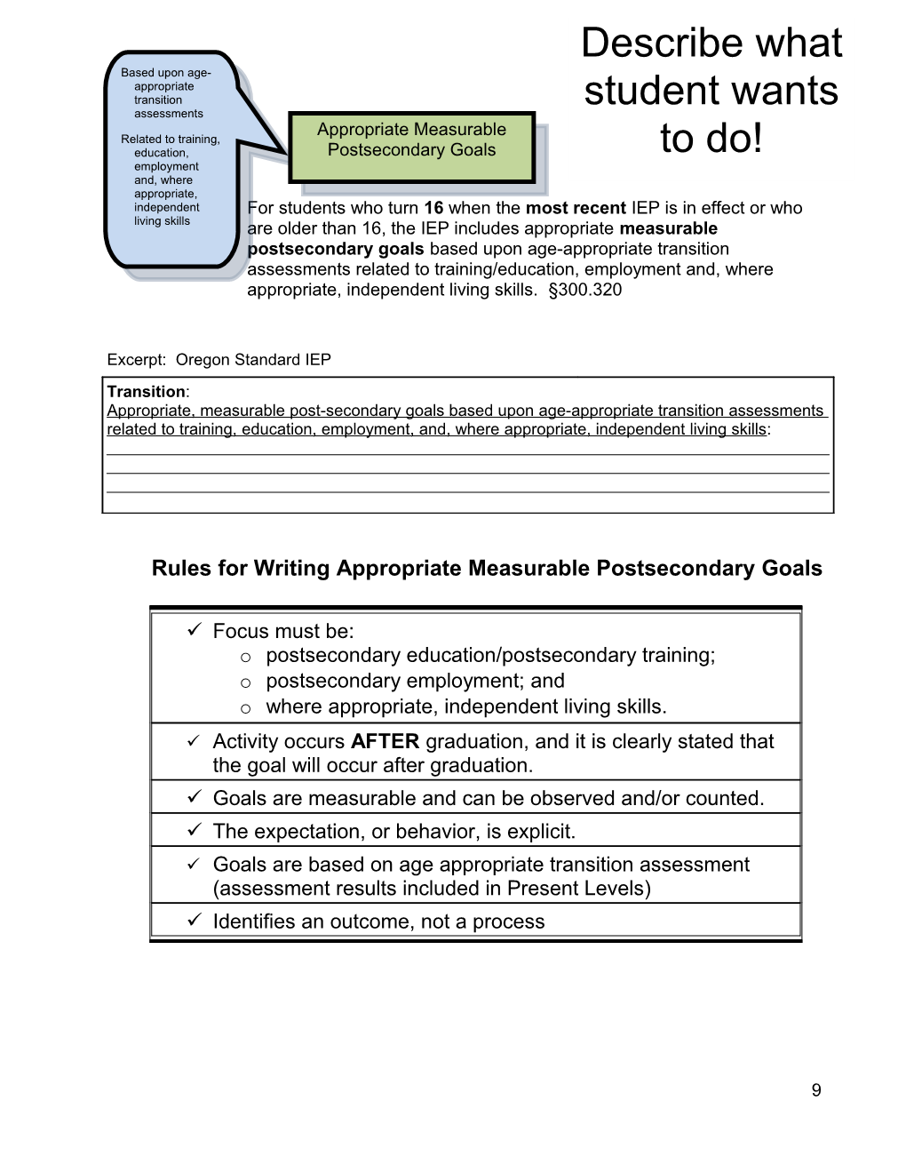 Excerpt: Oregon Standard IEP