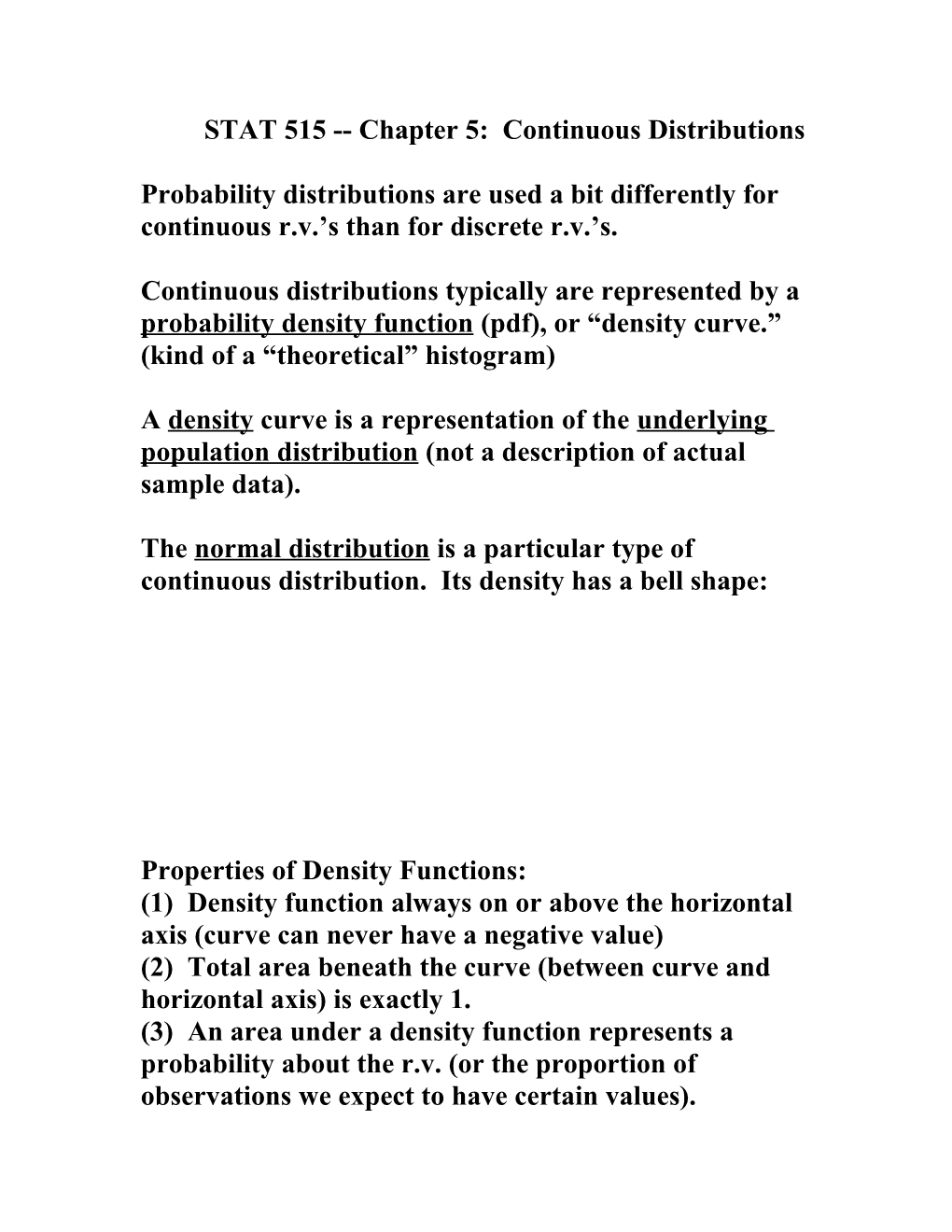 STAT 515 Chapter 6: Continuous Distributions