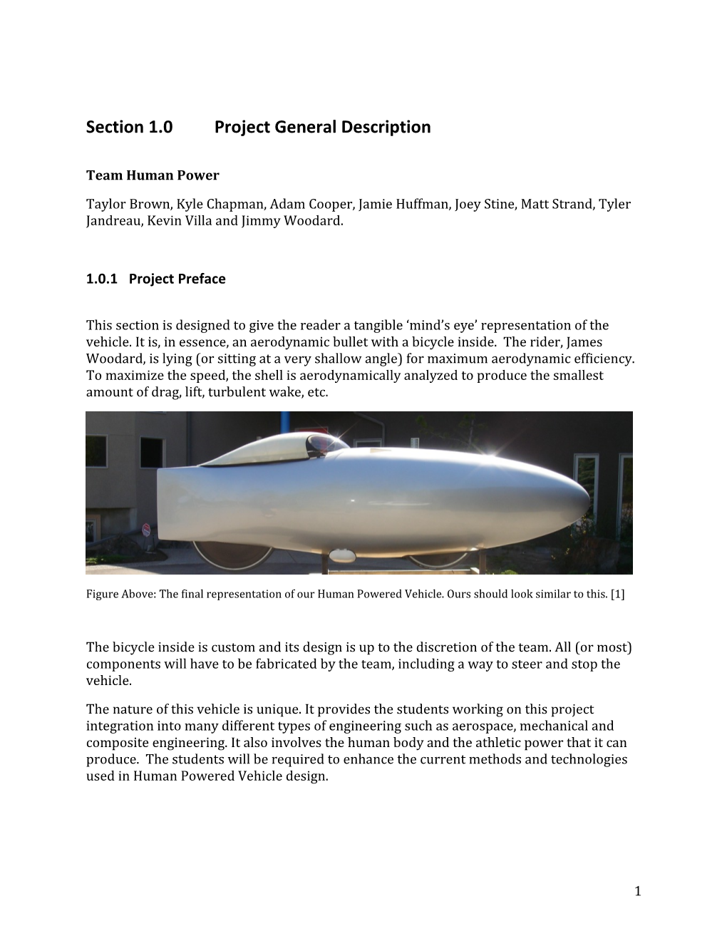Section 1.0 Project General Description