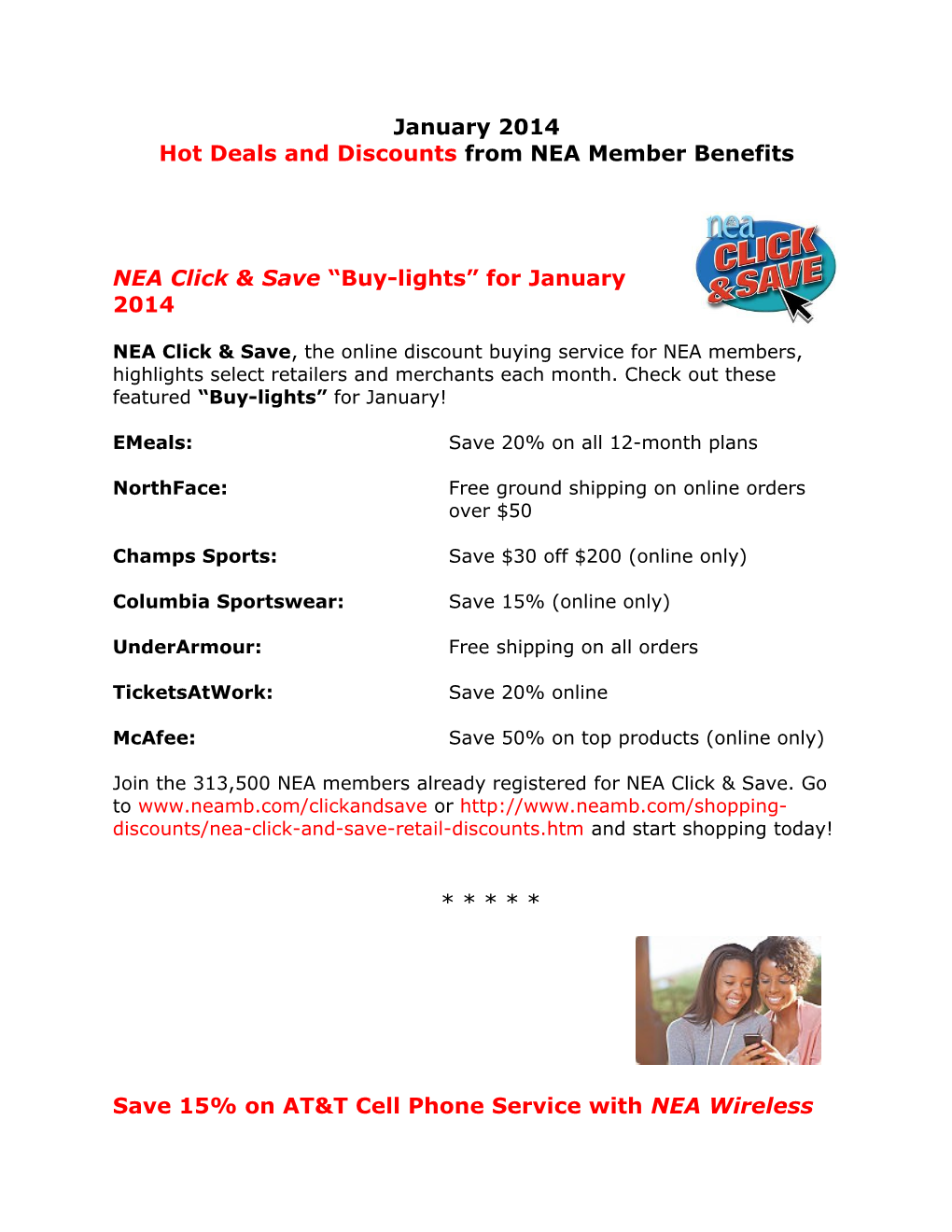 Hot Deals and Discounts from NEA Member Benefits
