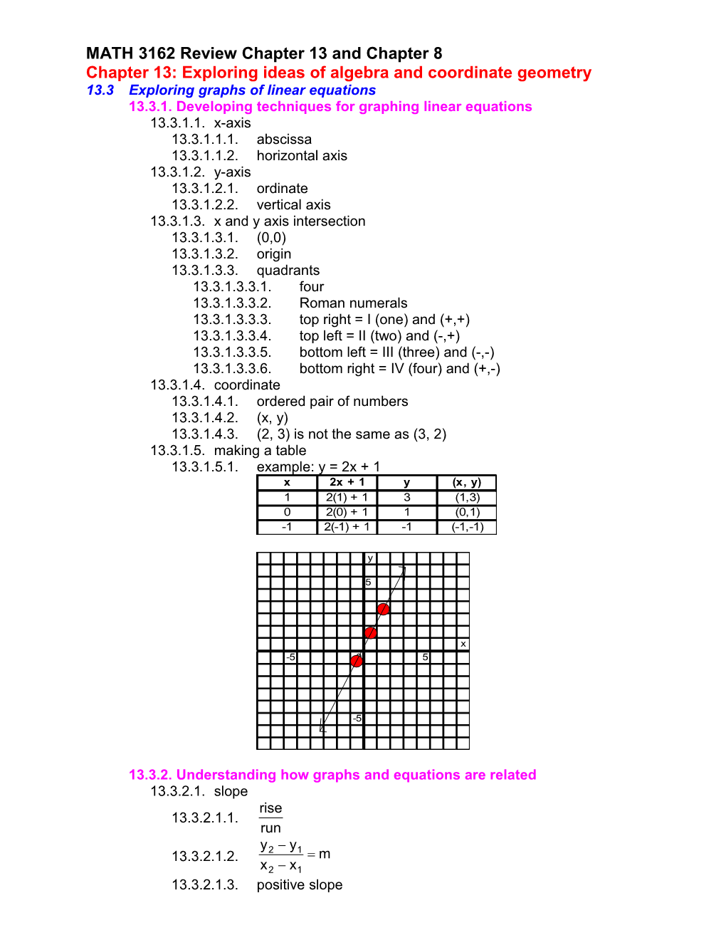 MATH 3162 Review Chapter 13 and Chapter 8