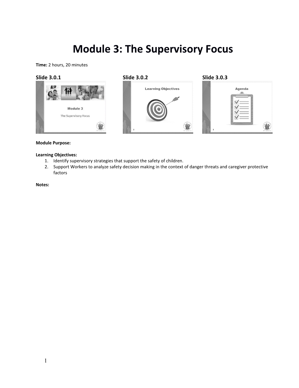 Module 3: the Supervisory Focus