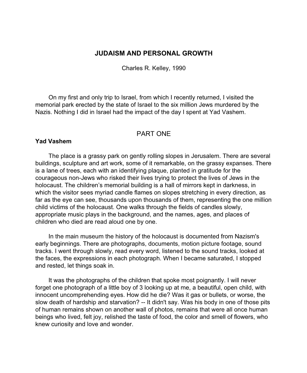 Judaism and Personal Growth