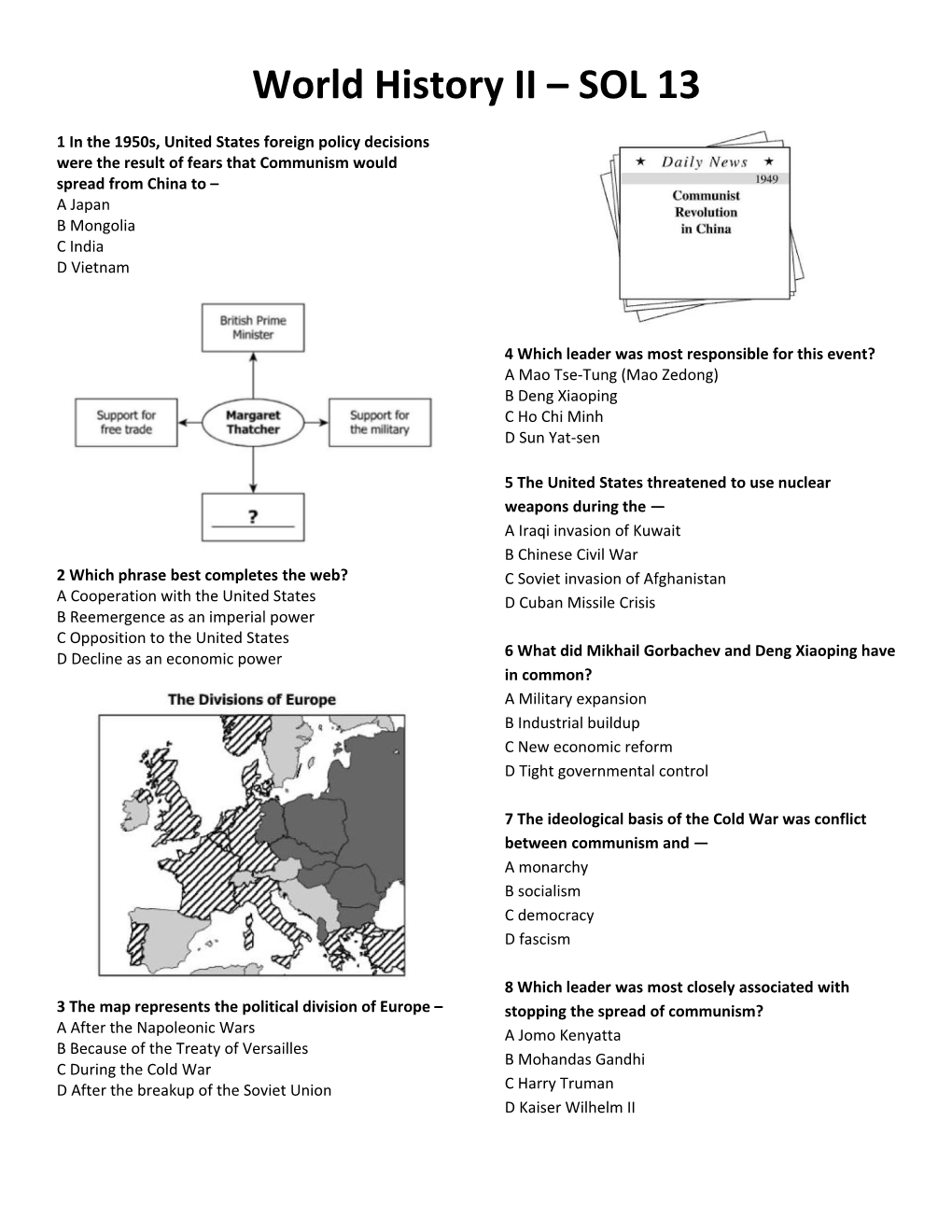 World History II SOL 13