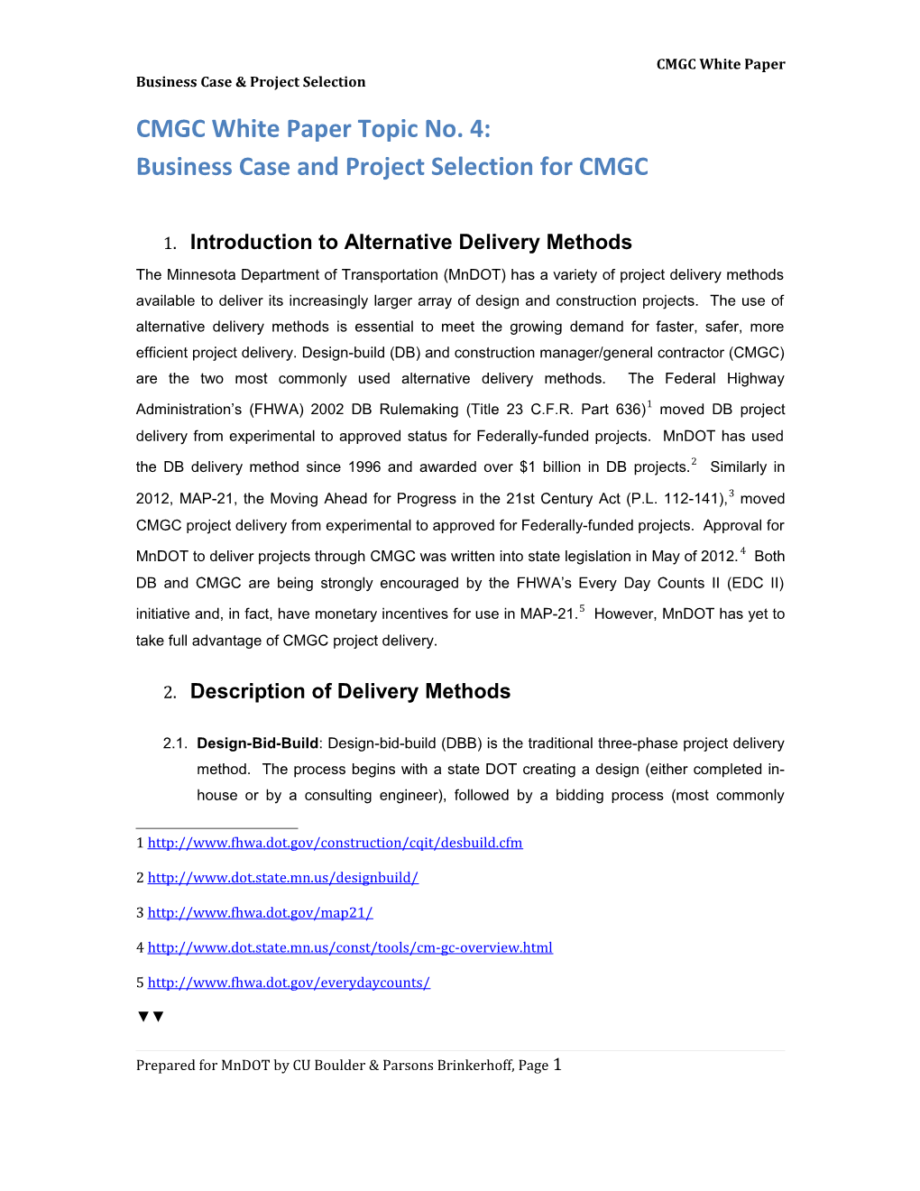 CMGC White Paper