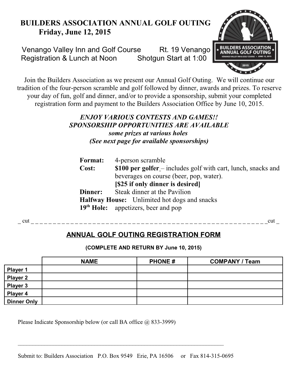 Builders Association Annual Golf Outing