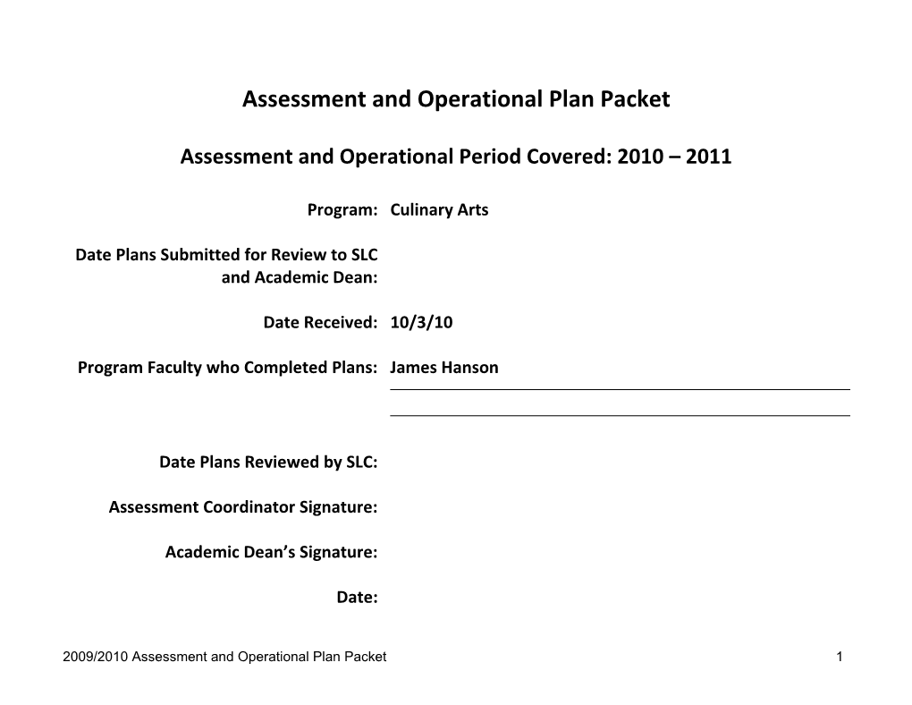 Assessment Record For