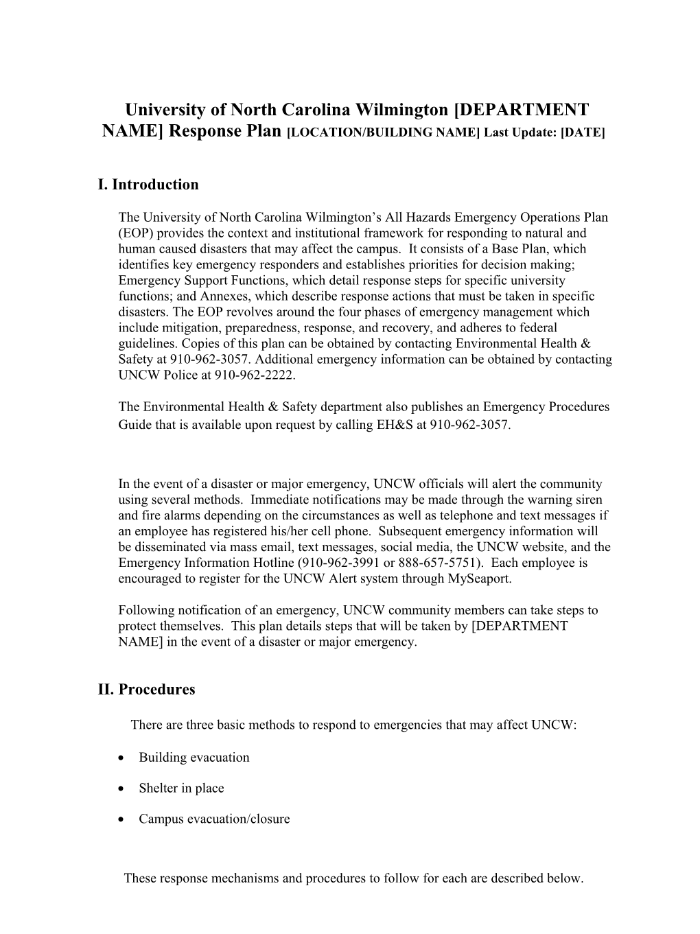 Draft Department Plan Template 07 08 07