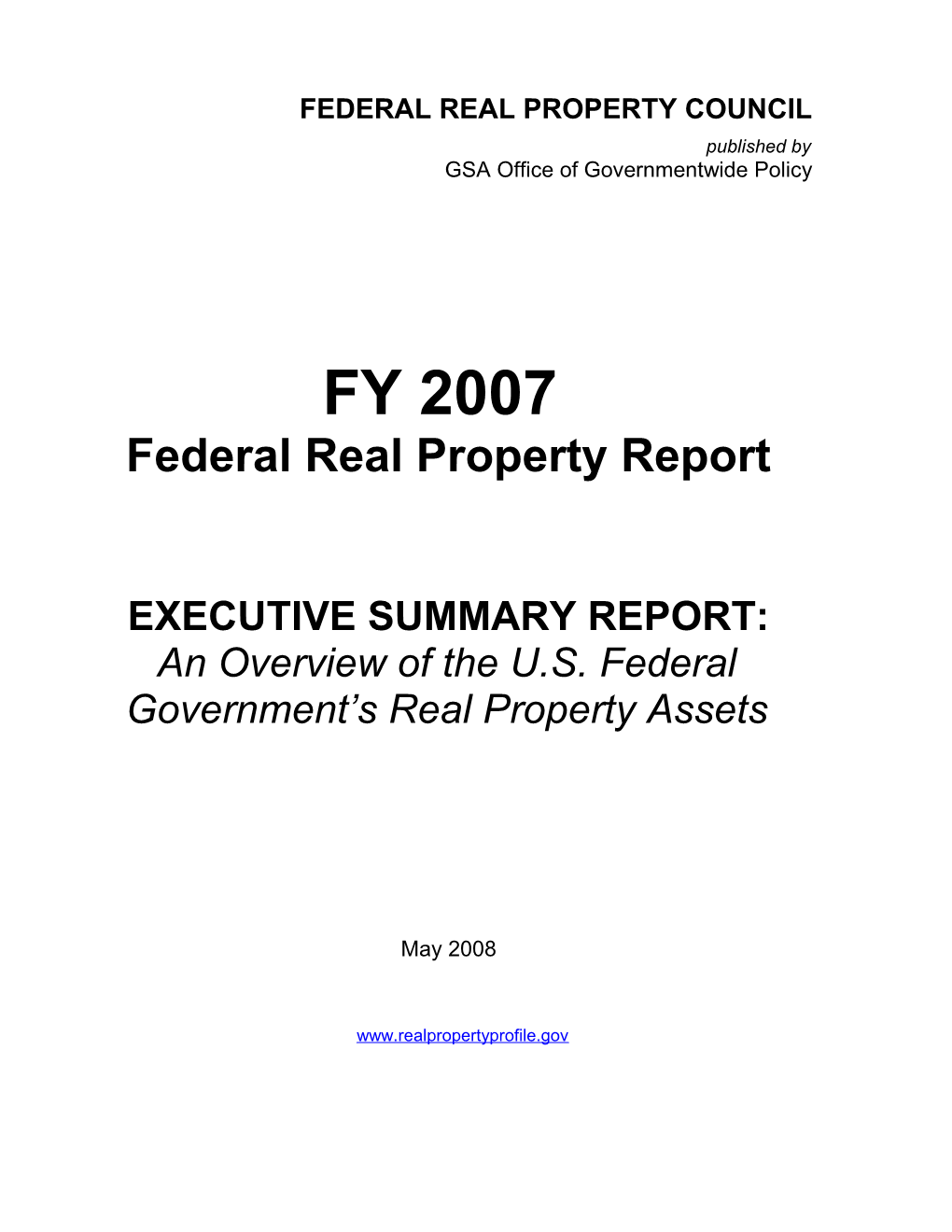 Federal Real Property Report