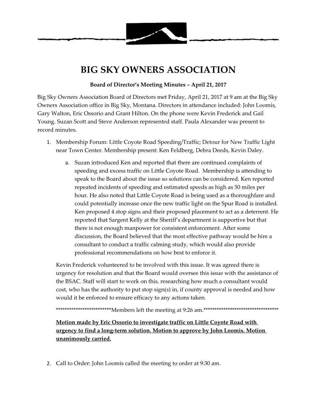 Big Sky Owners Association