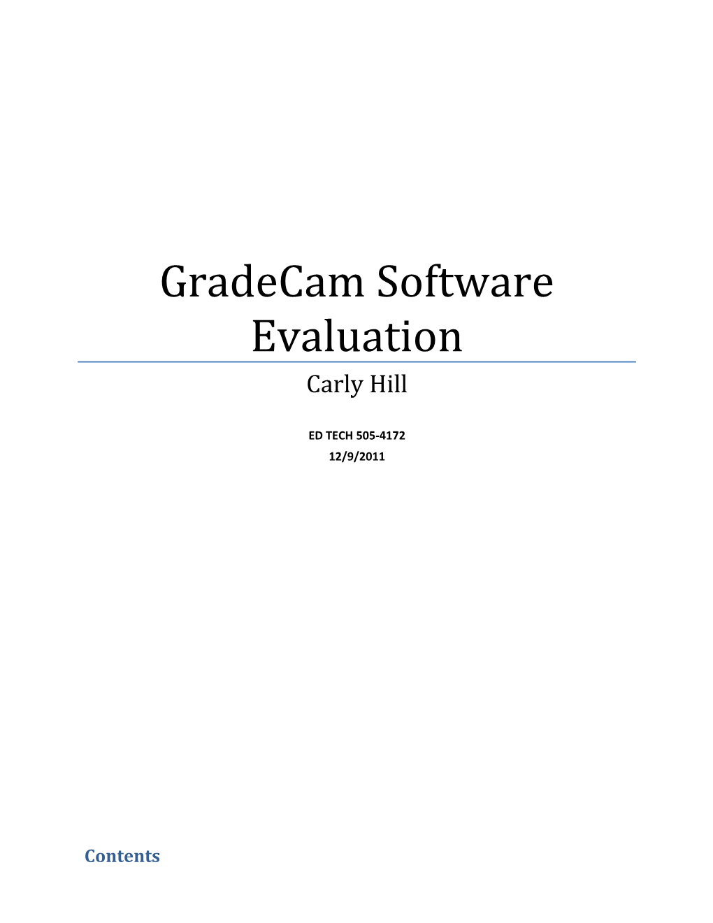 Gradecam Software Evaluation