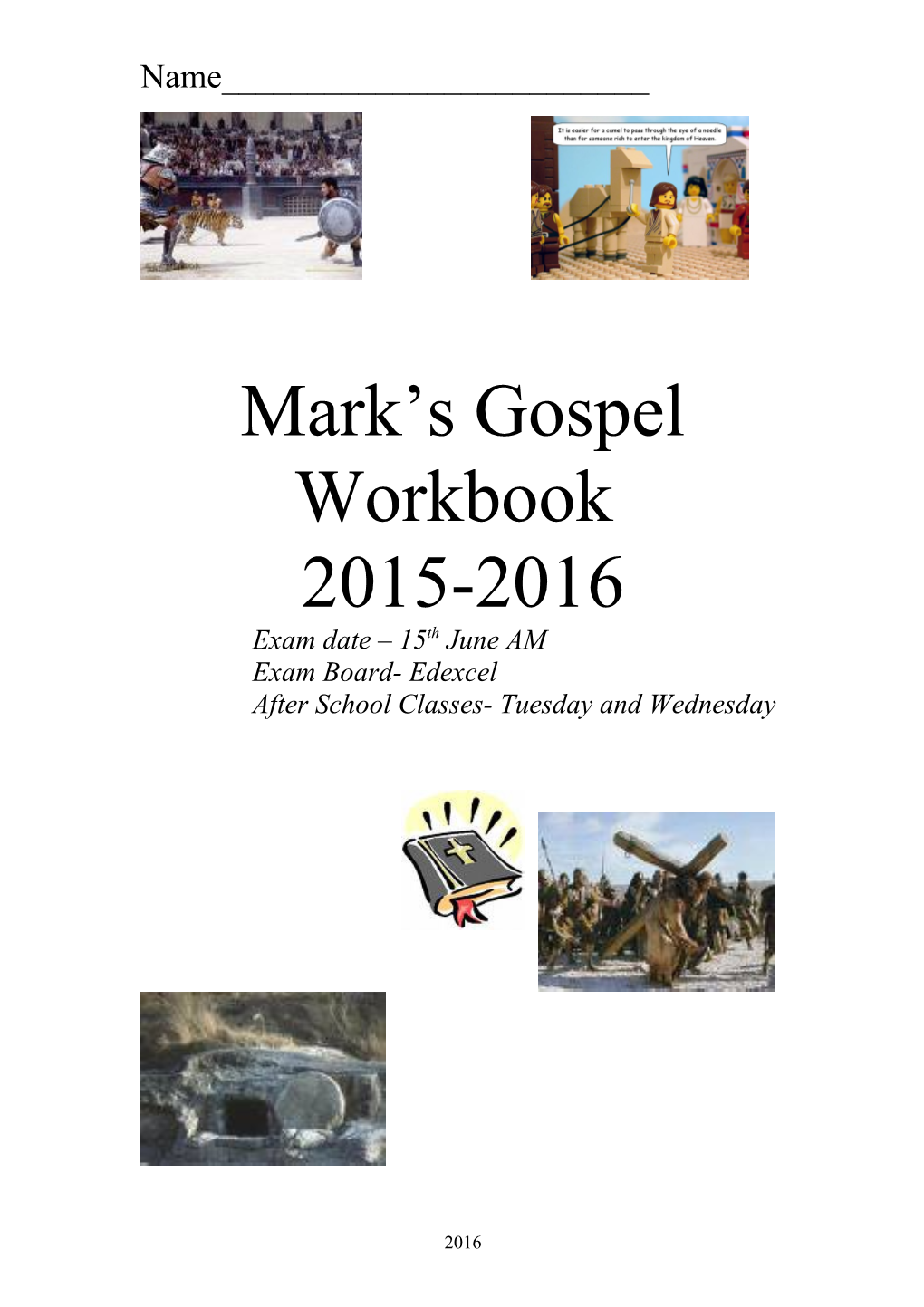 Mark S Gospel Revision Work Book