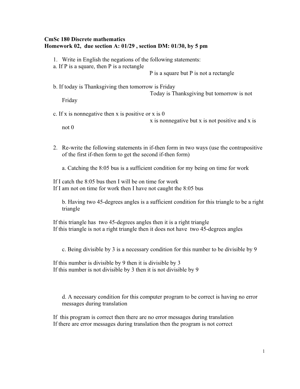 Cmsc 180 Discrete Mathematics