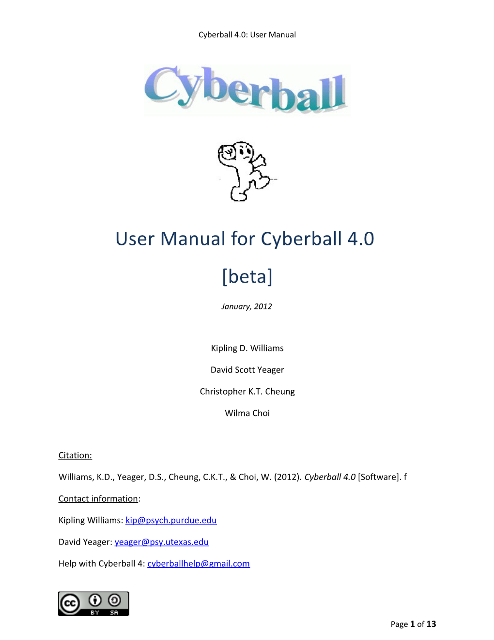 Cyberball HTML5 : User Manual