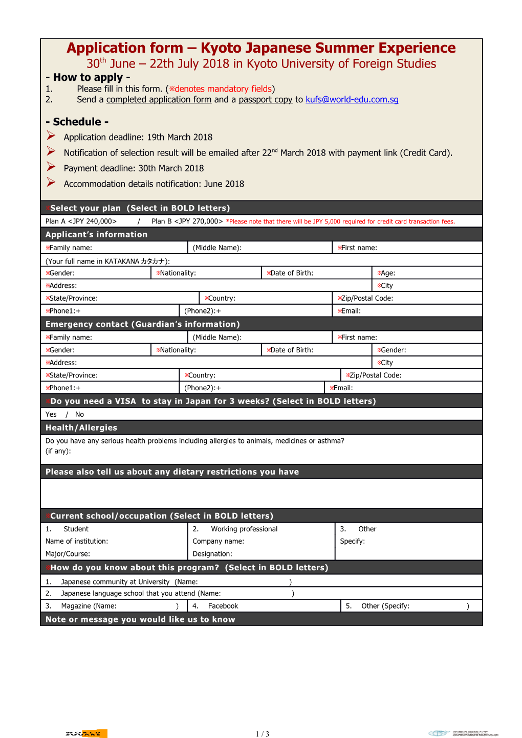 Select Your Plan (Select in BOLD Letters)