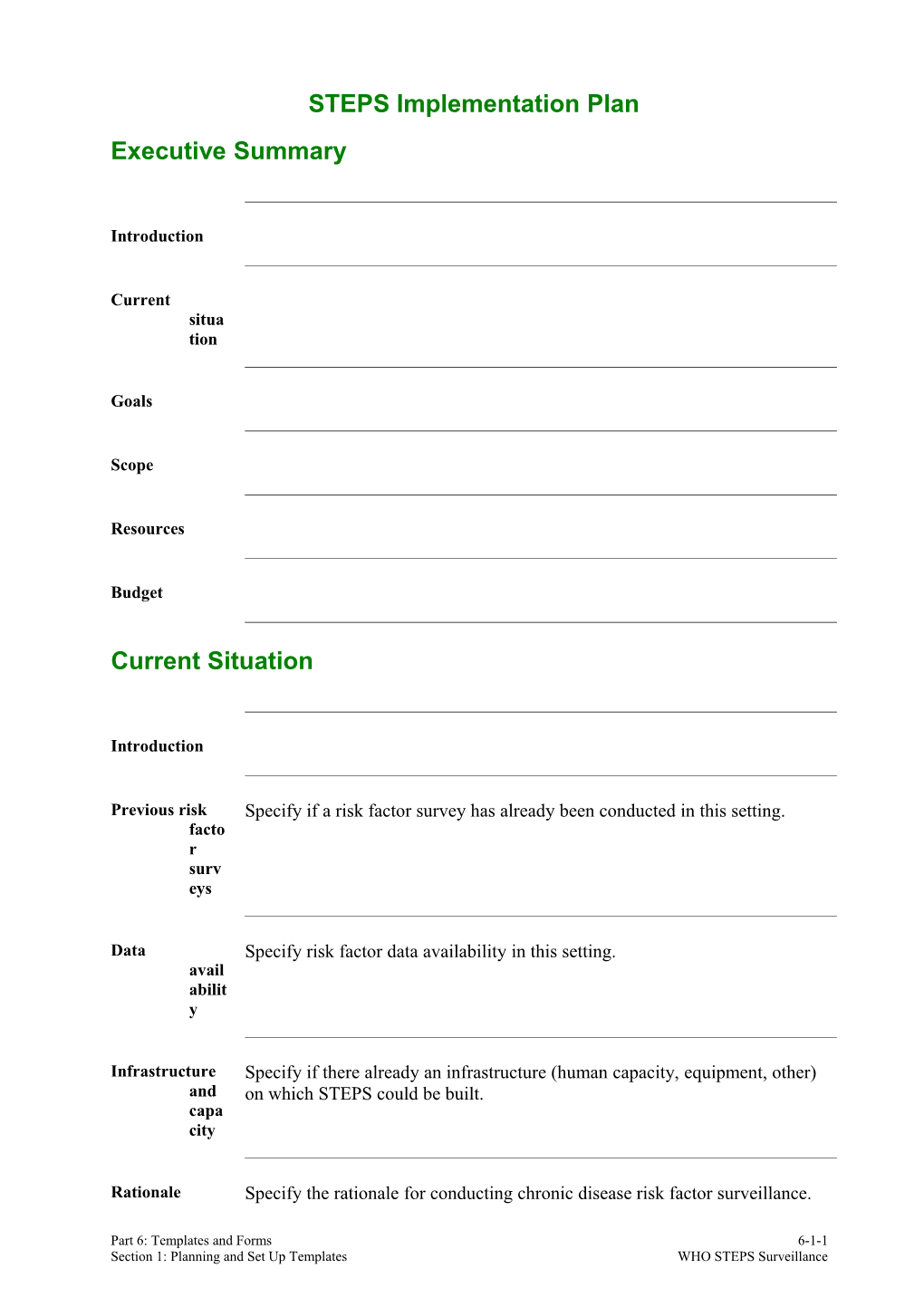 STEPS Implementation Plan