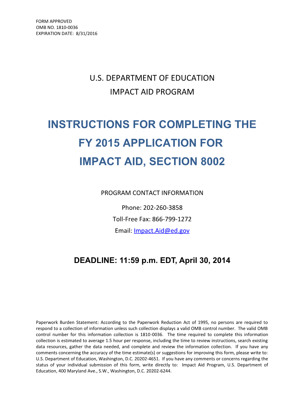 Section 8002 FY 2015 Application Instructions (MS Word)