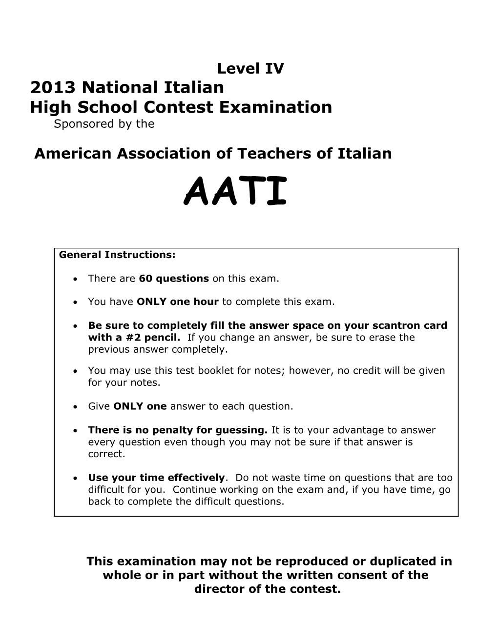 National Italian Examination