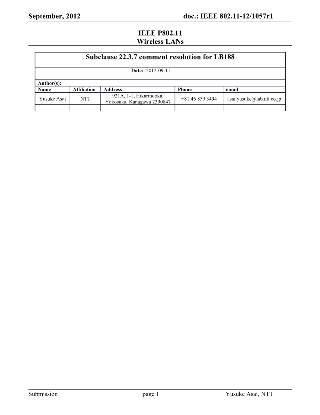 Table 22-7 Center Frequency of a PPDU Transmitted in Frequency Segment Iseg