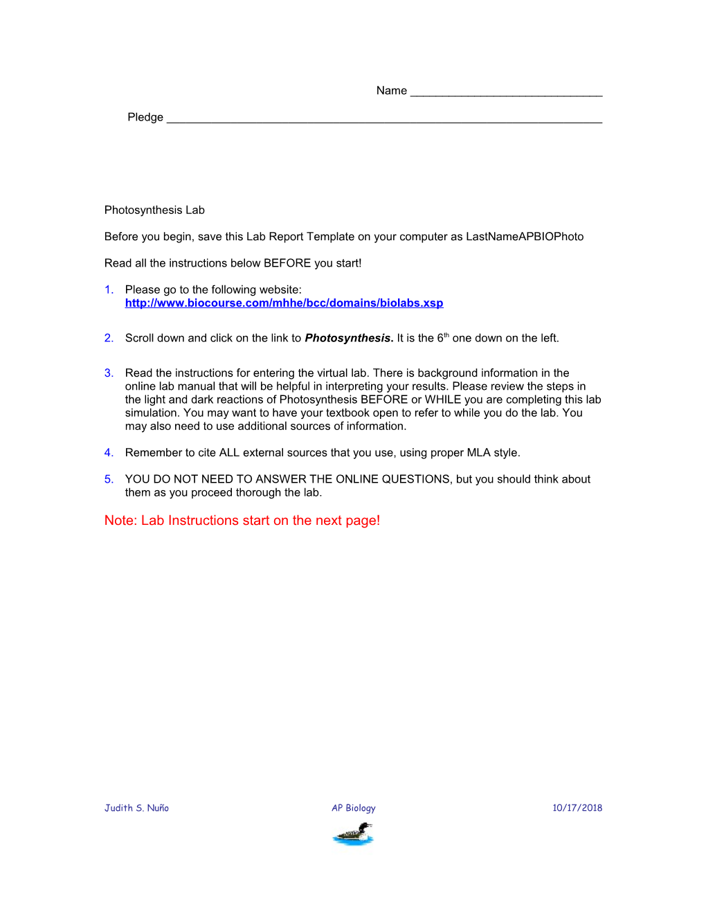 Photosynthesis Lab Report