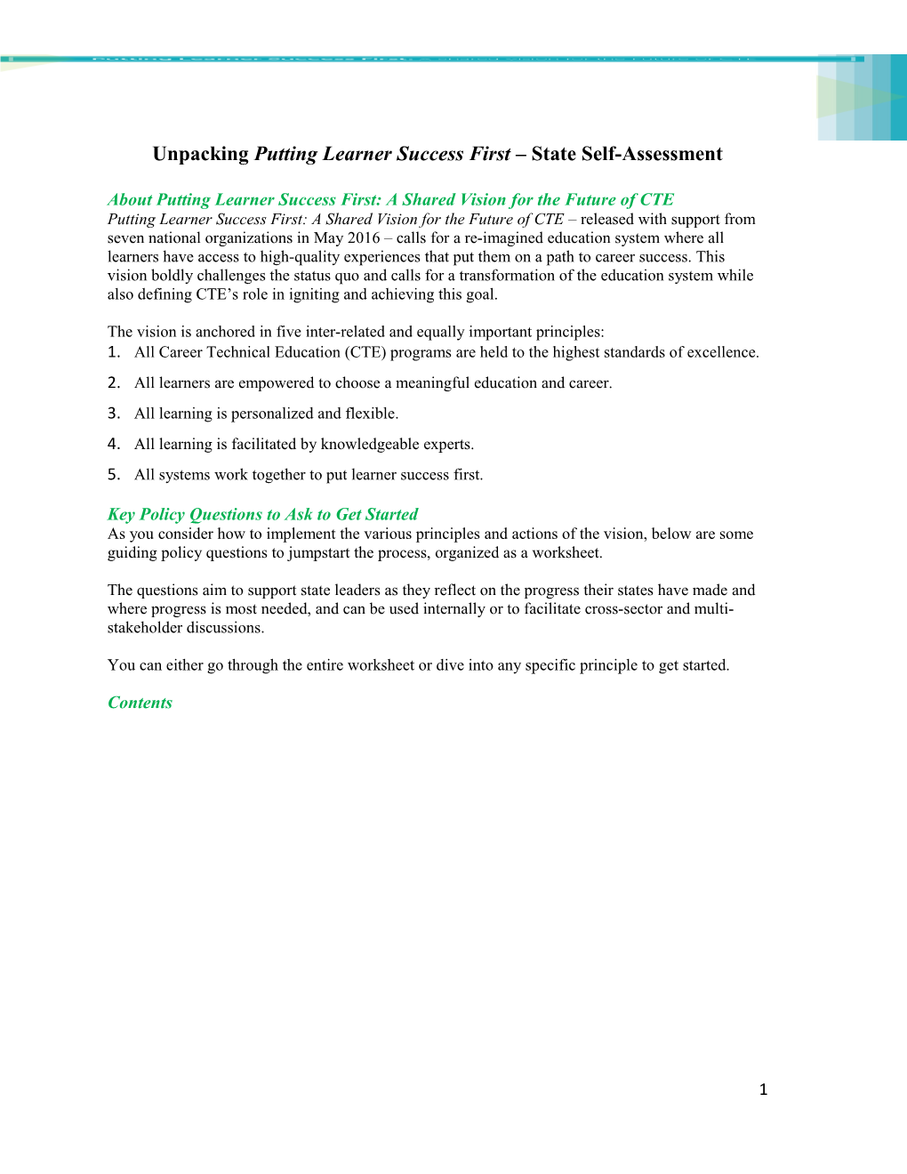 Unpacking Putting Learner Success First State Self-Assessment