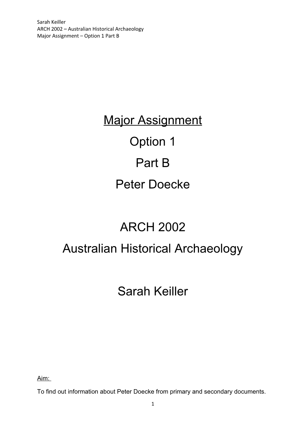 ARCH 2002 Australian Historical Archaeology