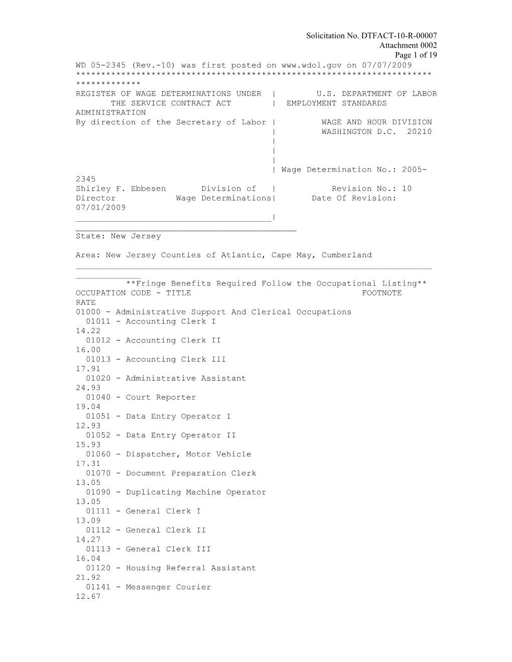 WD 05-2345 (Rev.-10) Was First Posted on on 07/07/2009