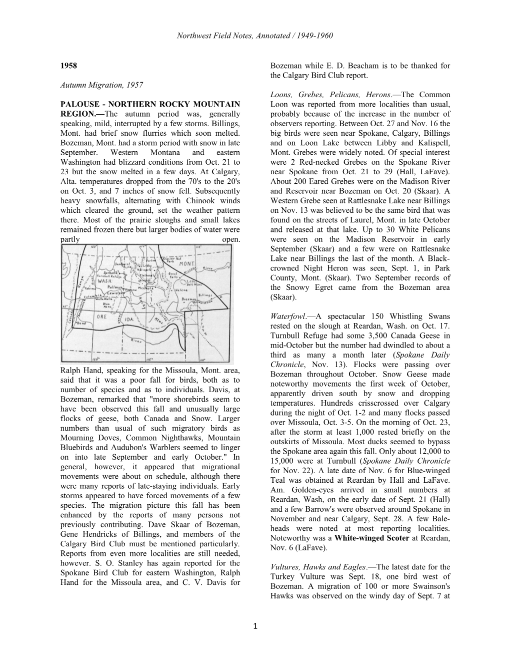 Northwest Field Notes, Annotated / 1949-1960