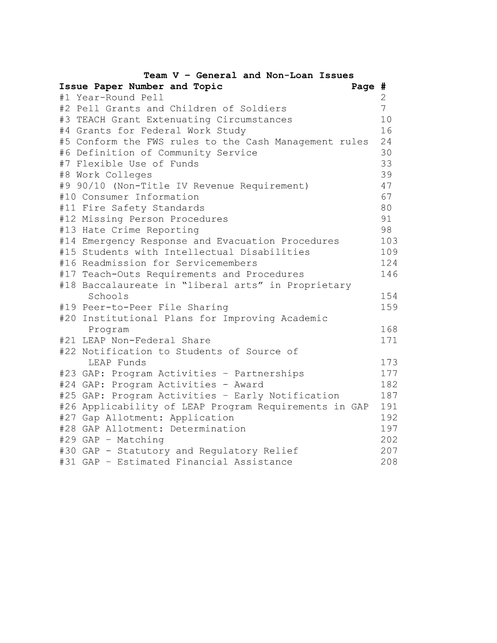 2009 Negotiated Rulemaking - Team Five Session Two Draft Regulatory Language (MS Word)