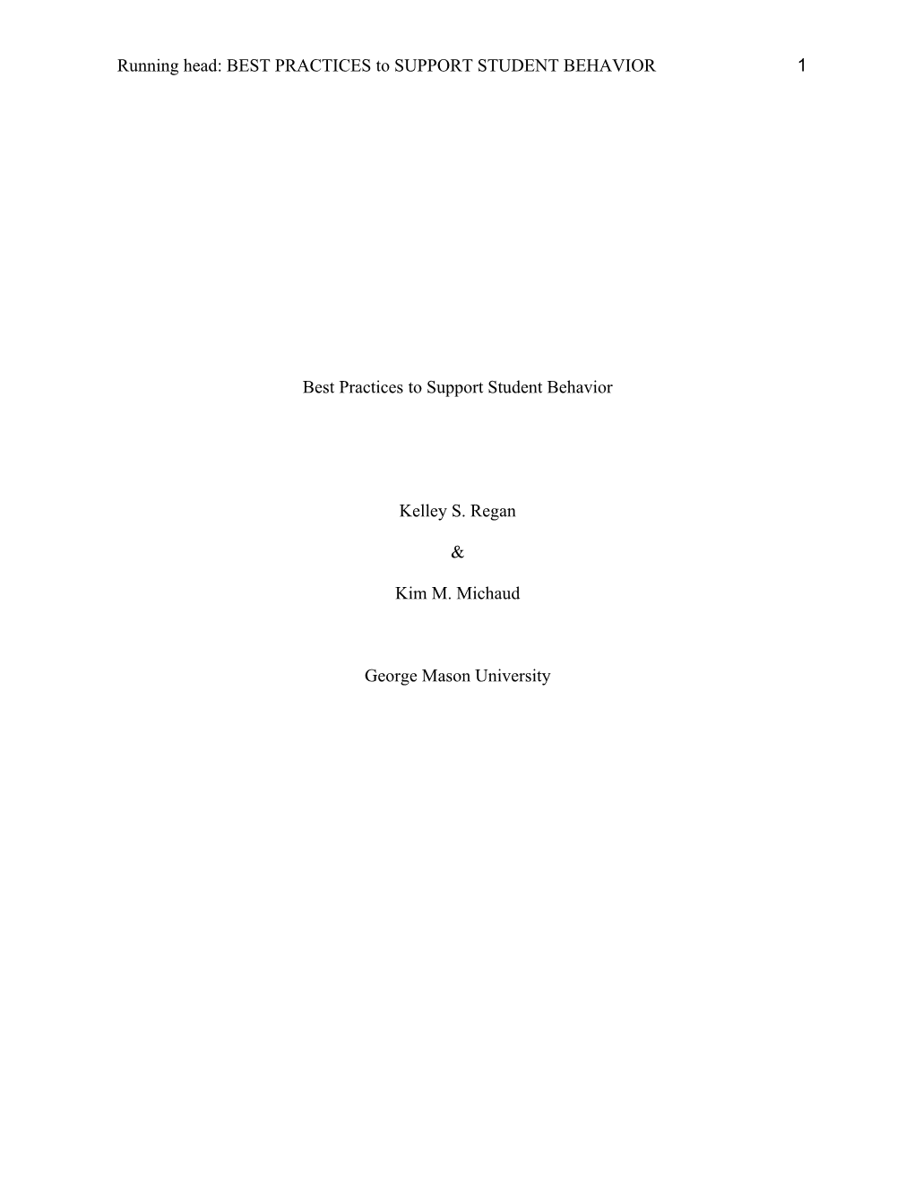 Best Practices to Support Student Behavior: a Guide for Practitioners