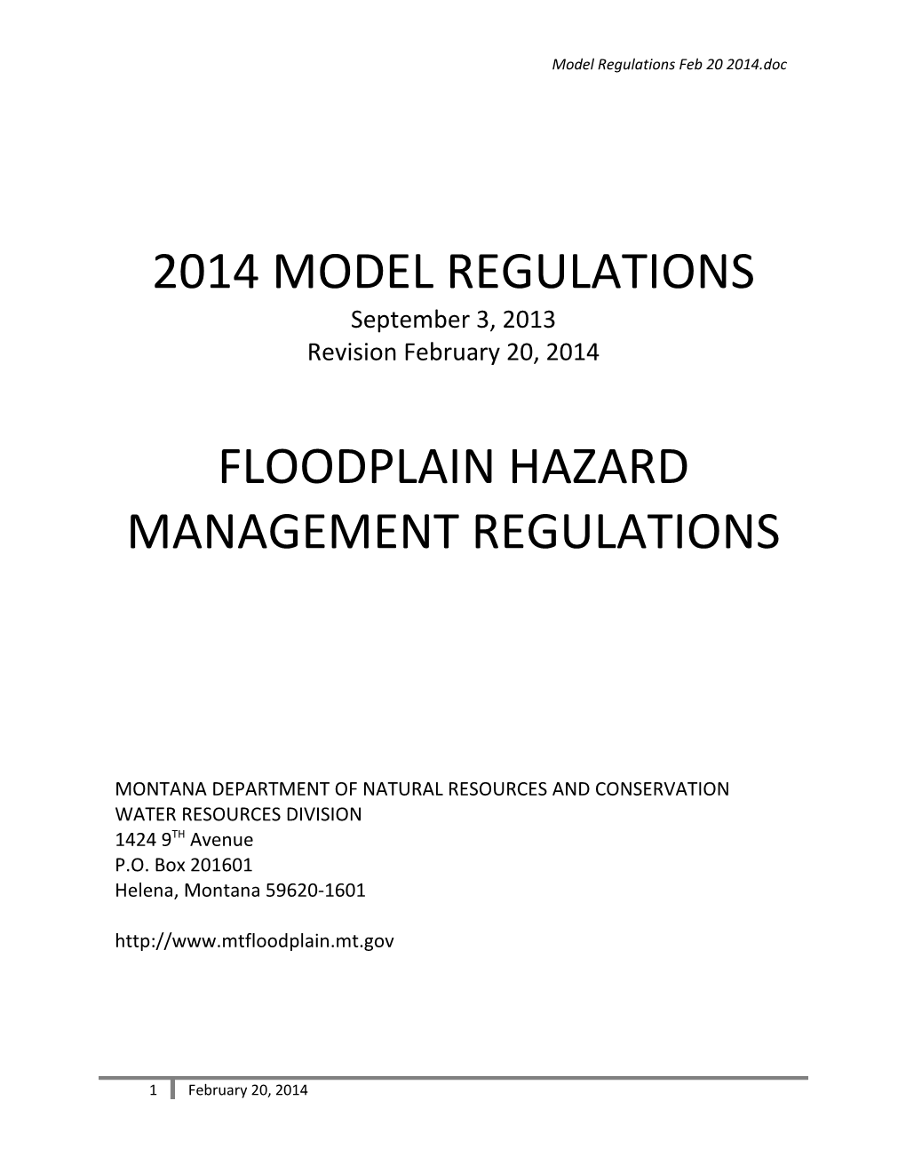 Floodplain Hazard Management Regulations