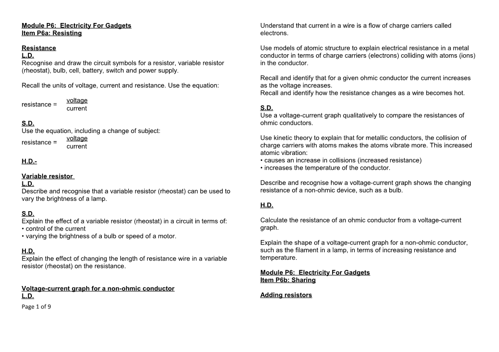 Module P6: Electricity for Gadgets