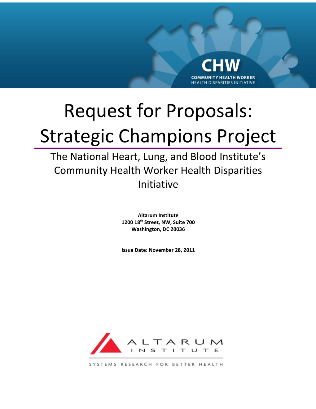 Request for Proposals: Strategic Champions Project