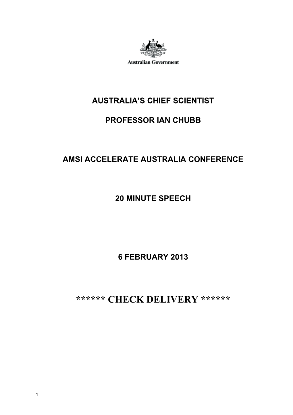 Australia S Chief Scientist