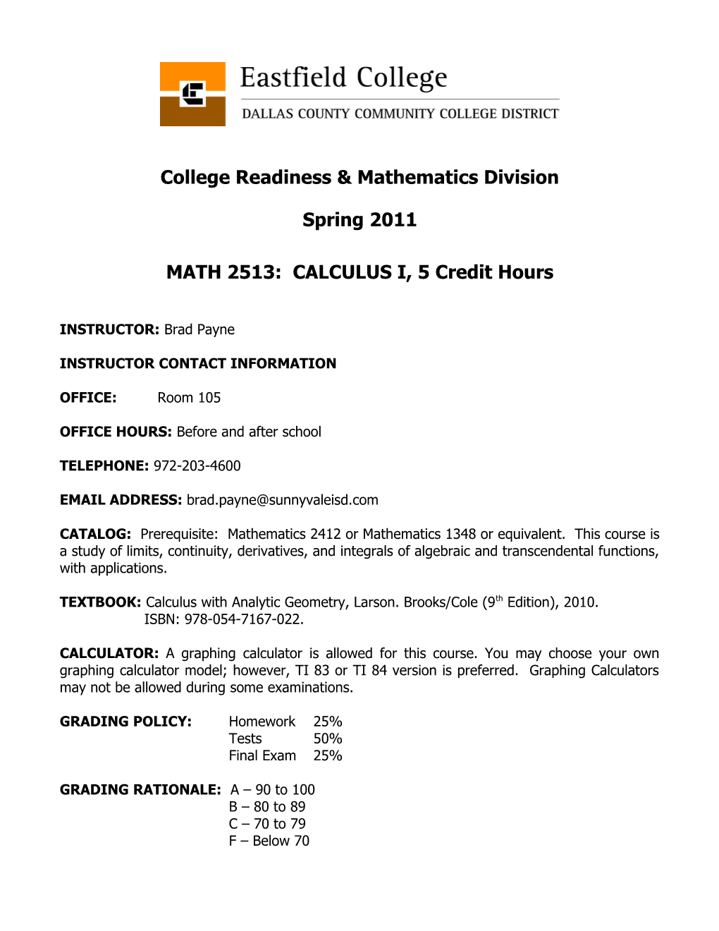 College Readiness & Mathematics Division