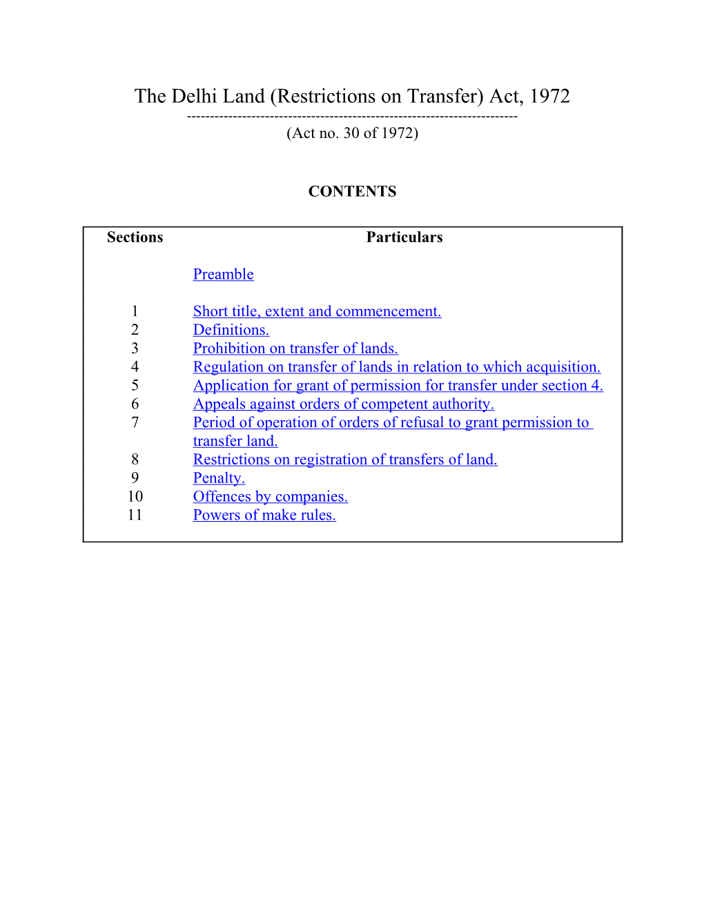 The Delhi Land (Restrictions on Transfer) Act, 1972