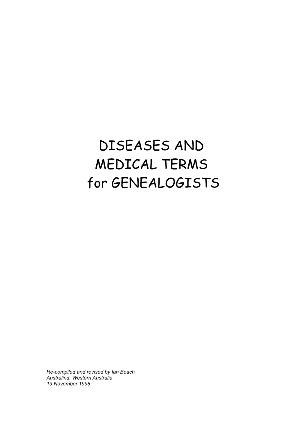 Medical Terms and Definitions