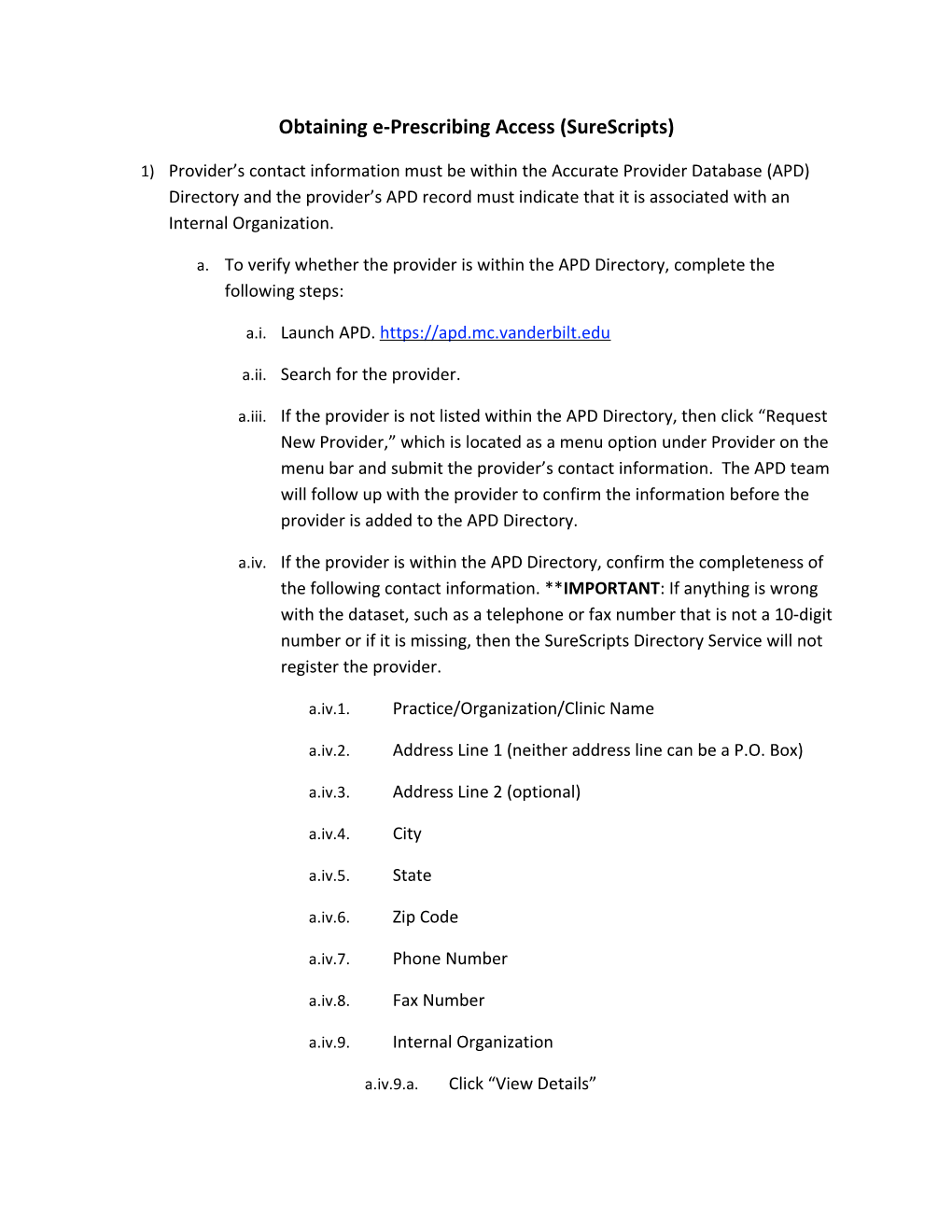 Obtaining E-Prescribing Access (Surescripts)