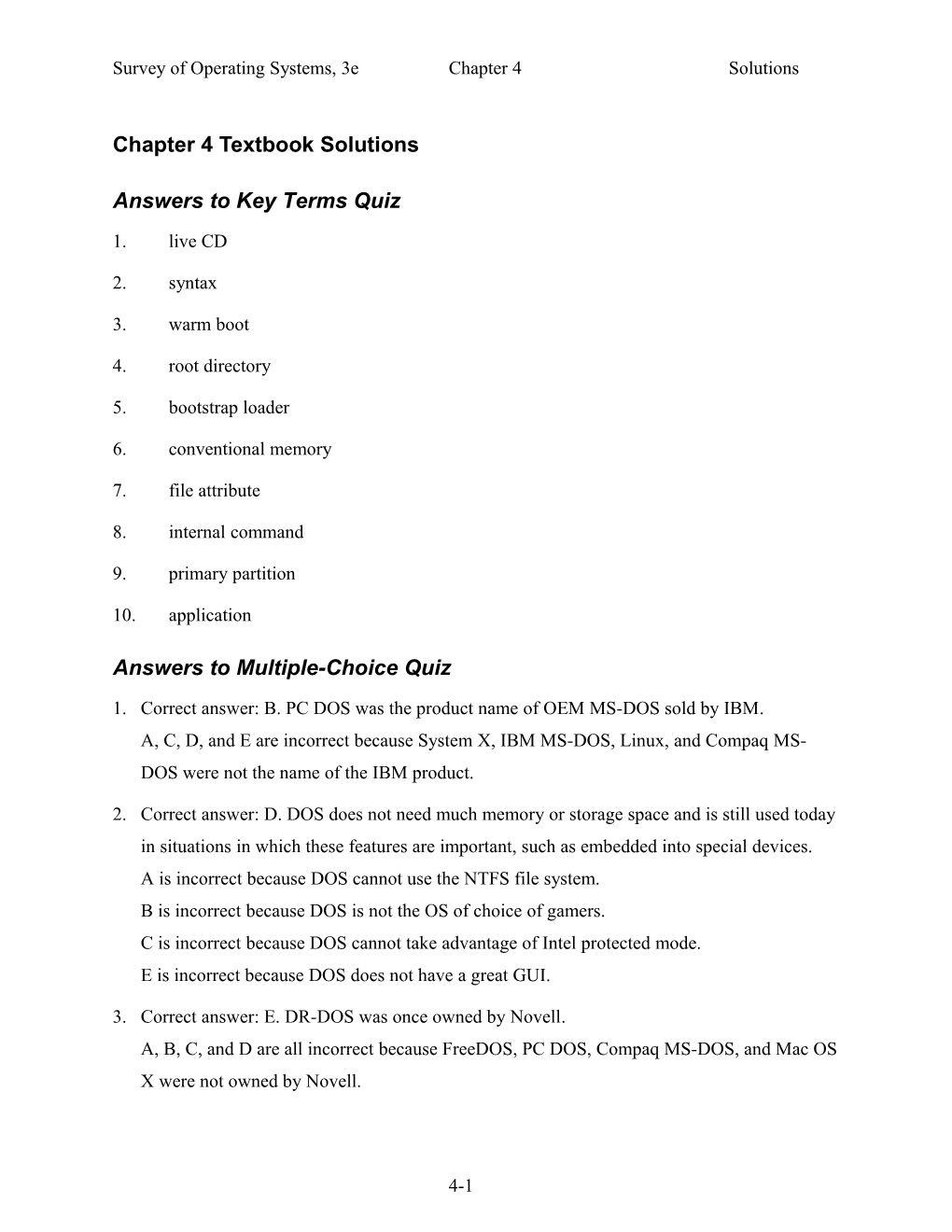 Answers to Key Terms Quiz