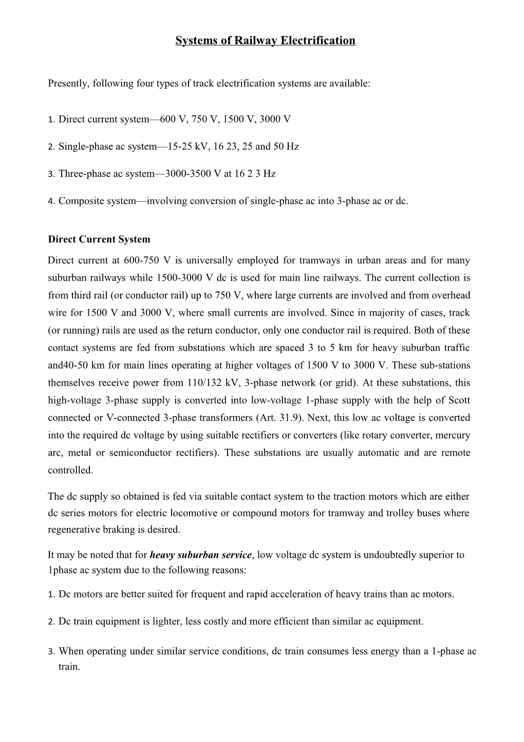 Systems of Railway Electrification