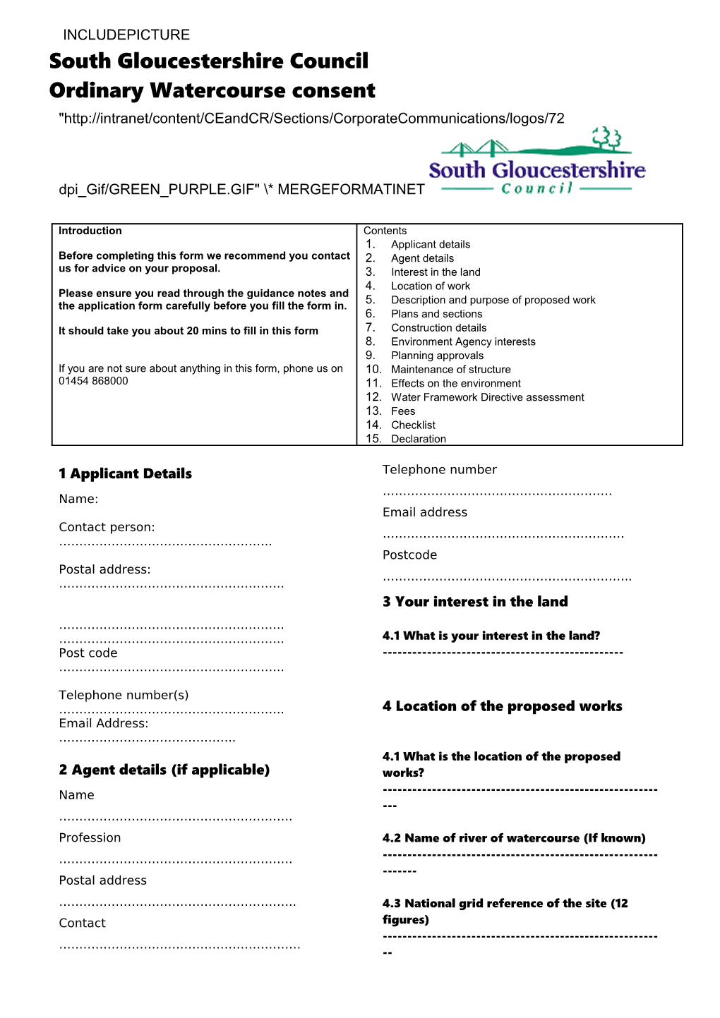 Application for Flood Defence Consent