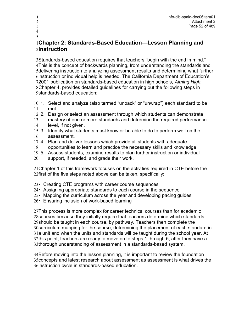 December 2006 SPALD Item 1 Attachment 2D - Information Memorandum (CA State Board of Education)