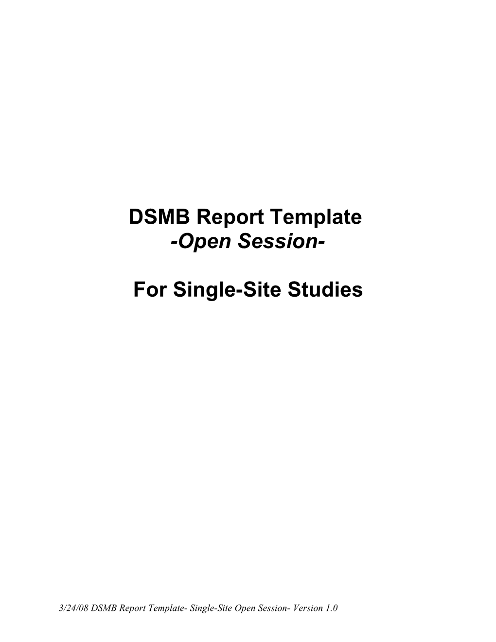 DSMB Report Template