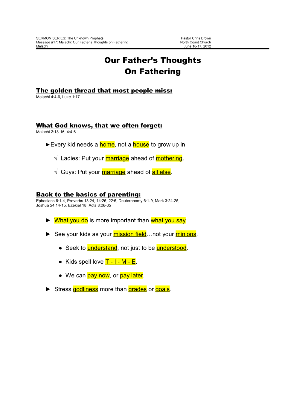 Sermon Series: the Unknown Prophetspastor Chris Brown