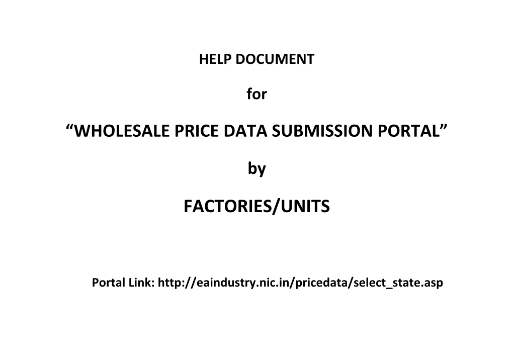 Wholesale Price Data Submission Portal