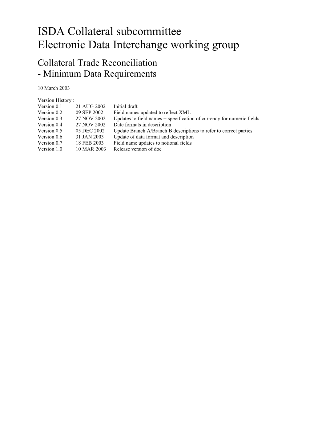 Electronic Data Interchange Working Group