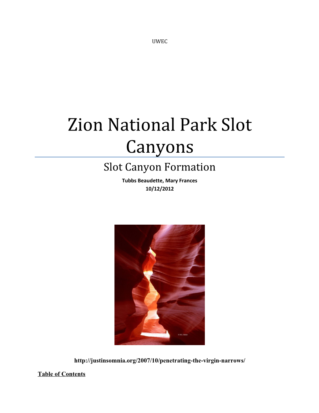 Zion National Park Slot Canyons