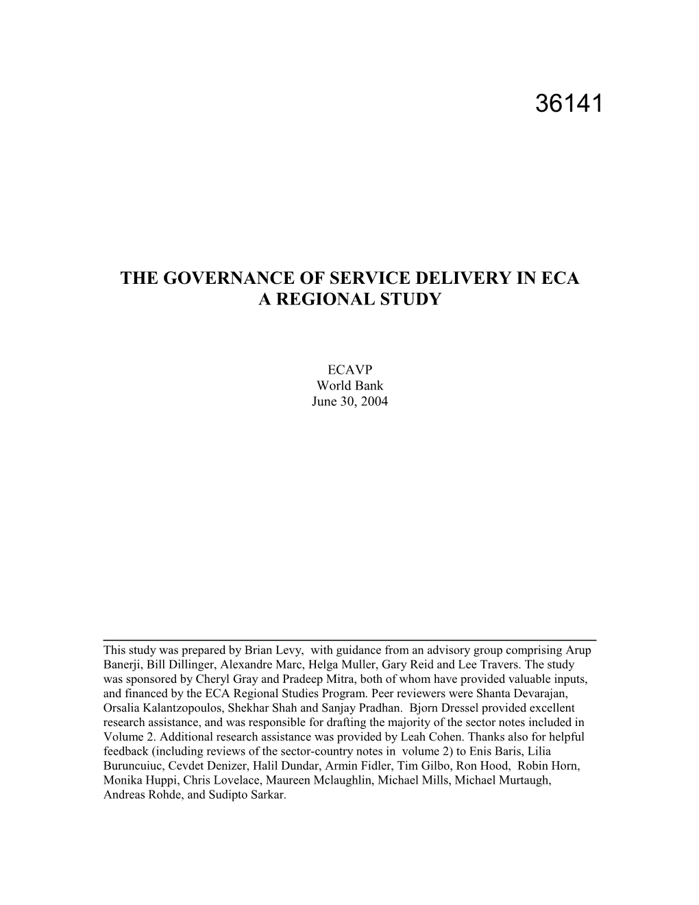 Iii: the Governance of Service Delivery
