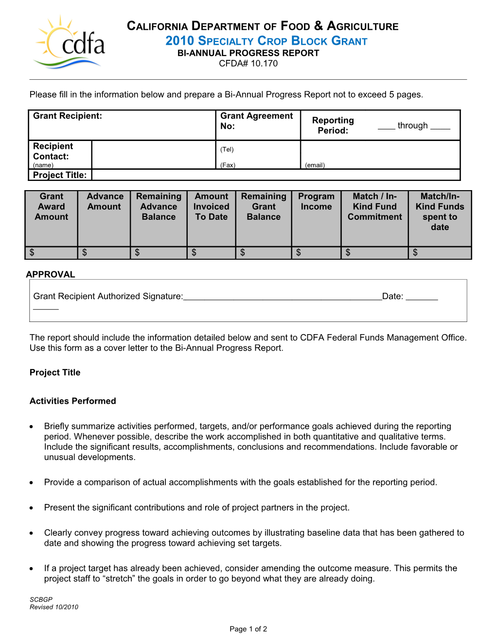 California Department of Food & Agriculture